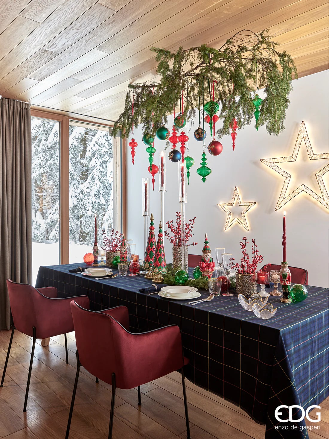 EDG Enzo De Gasperi Christmas Star Microled Flat D 40 x 120 Cm Intermittent Ivory