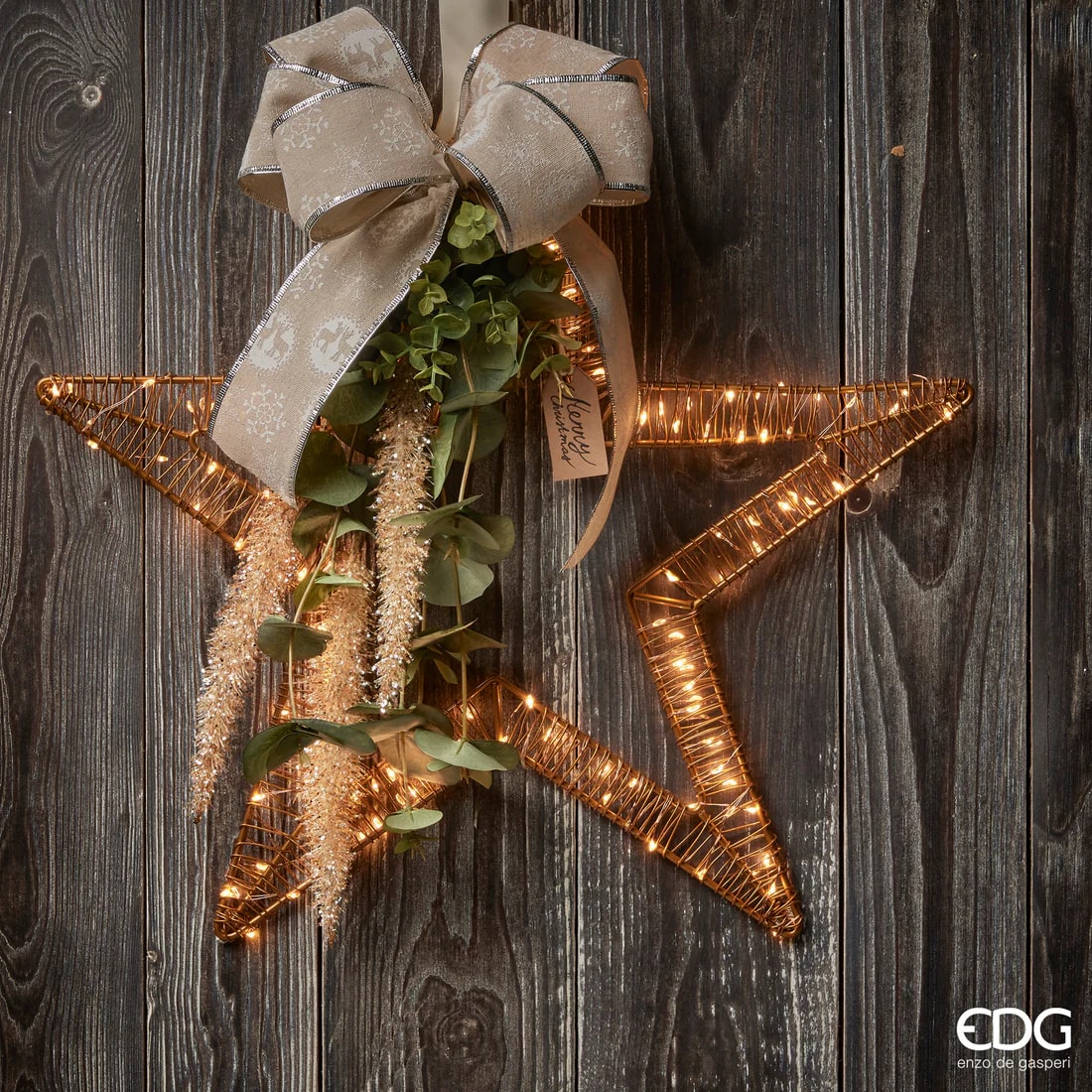 EDG Enzo De Gasperi Christmas Star Microled Flat D 40 x 120 Cm Intermittent Ivory