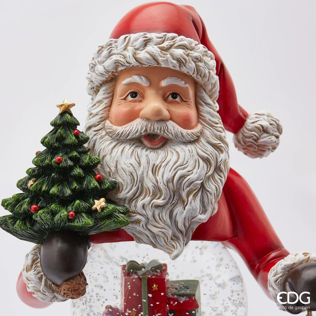 EDG Enzo De Gasperi Sferacqua Santa Claus Lantern with Led H 50 Cm D 13 Cm Green Red