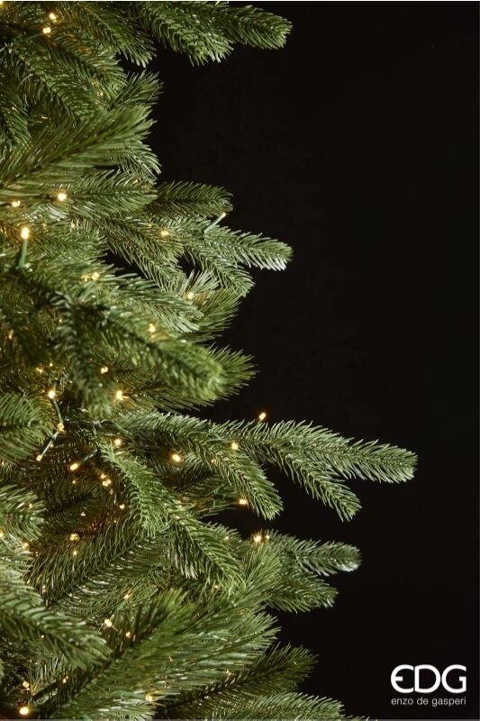EDG Enzo De Gasperi Imperial Pine Christmas Tree with 6,300 Mini LEDs, 270 cm High, 160 cm Diameter, Outdoor Use, 100% PE, Green.