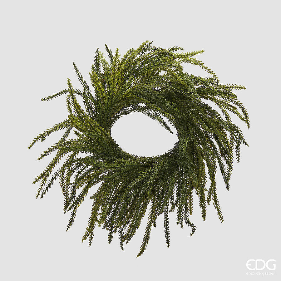 EDG Enzo De Gasperi Green Cryptomeria Christmas Wreath Ø35 cm – Decorative Garland for Doors, Walls and Christmas Decorations