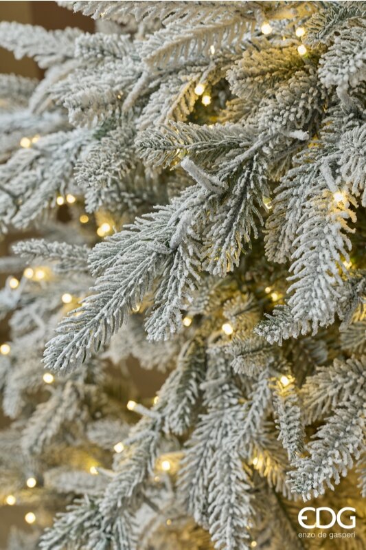 EDG Enzo De Gasperi Pino Cortina Innevato 3400 MiniLED H240 Ø150 cm Bianco Verde IP20 – Albero di Natale Luminoso