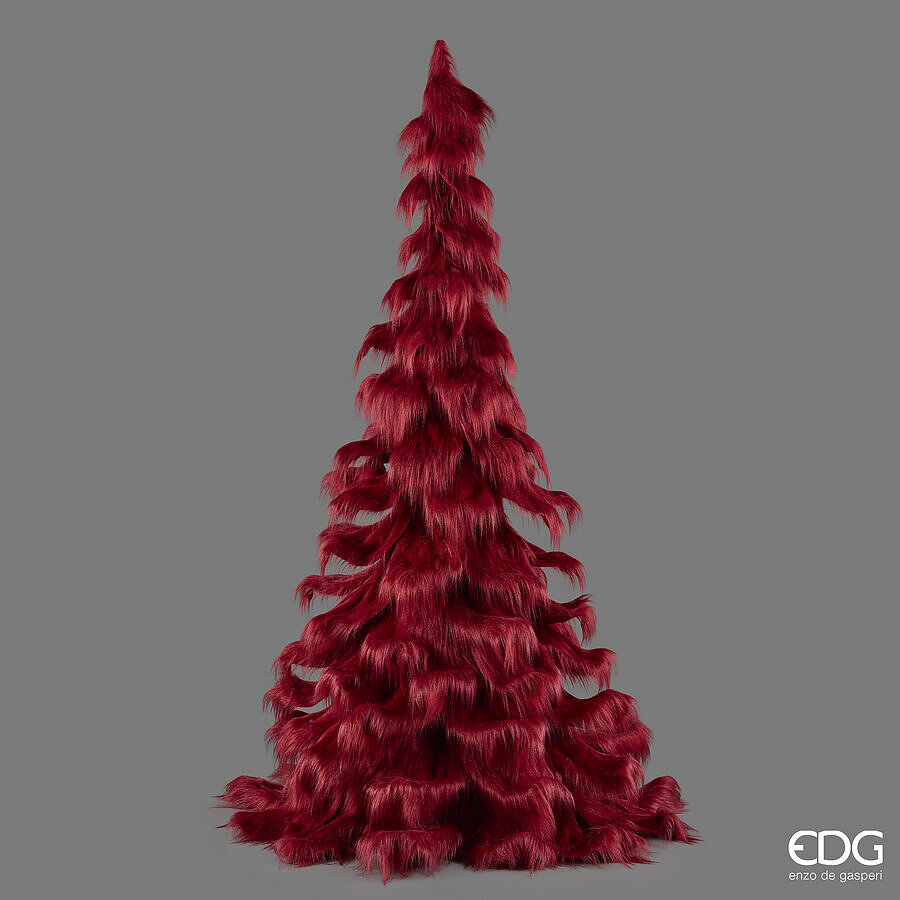 EDG Enzo De Gasperi Pino Furry Burgundy H250 Ø125 cm – Decorative Christmas Tree