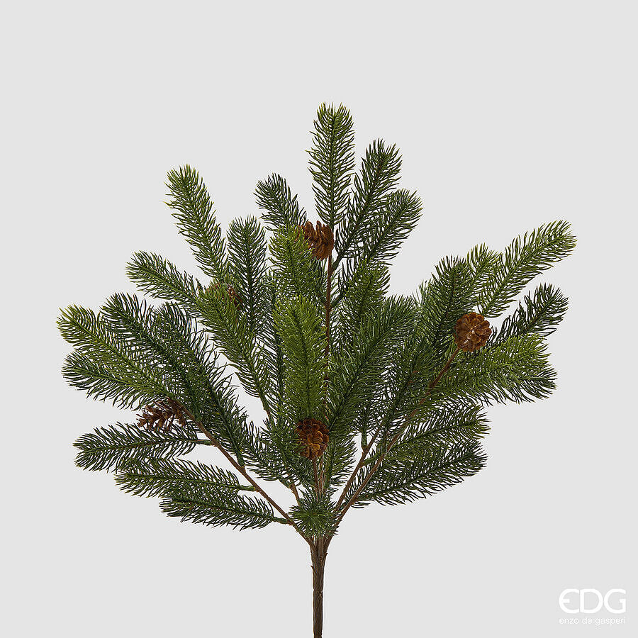 EDG Enzo De Gasperi Artificial Pine Bush with Cones Green H47 cm – Christmas Decoration