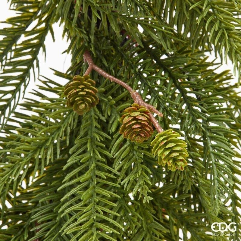 EDG Enzo De Gasperi Pine Wreath with Pine Cones Green Ø65 cm – Artificial Christmas Decoration