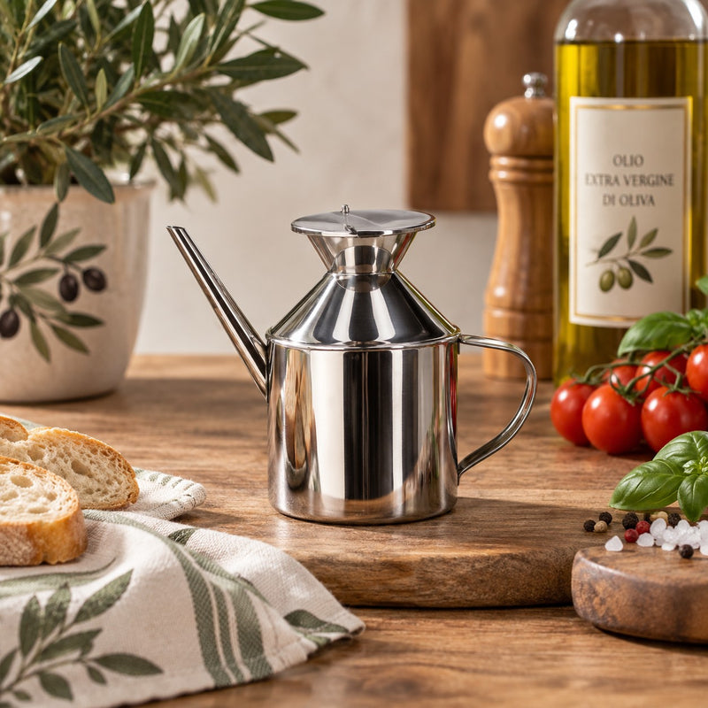 Ad Trend Steel Oil Cruet D 8 Cm H 12.5 Cm 450 Ml