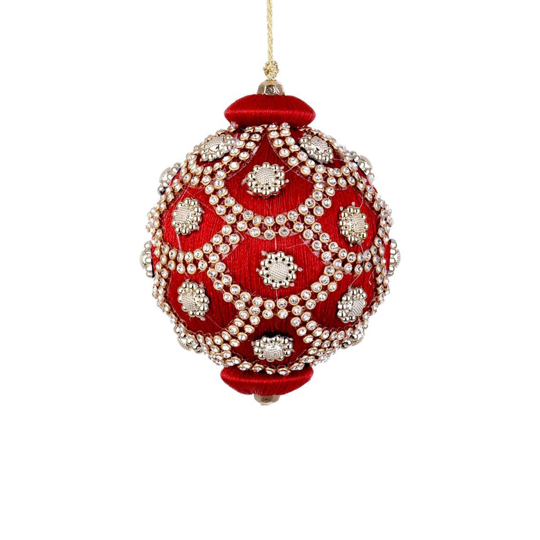 Bizzotto Sfera Crystal Red D80 | L'Arcolaio Christmas Ball