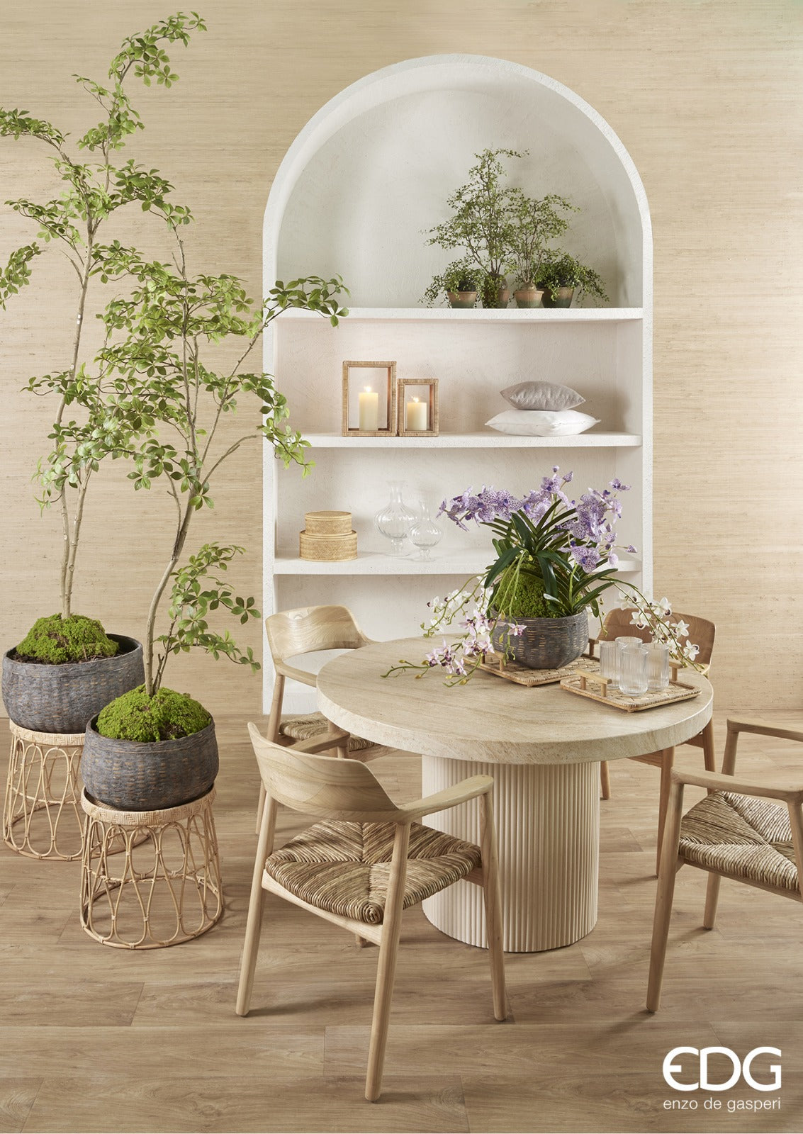 EDG Enzo De Gasperi Tivoli Round Table H 76 Cm D 122 Cm Resinstone Sand Outdoor Use