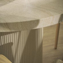 EDG Enzo De Gasperi Tivoli Round Table H 76 Cm D 122 Cm Resinstone Sand Outdoor Use