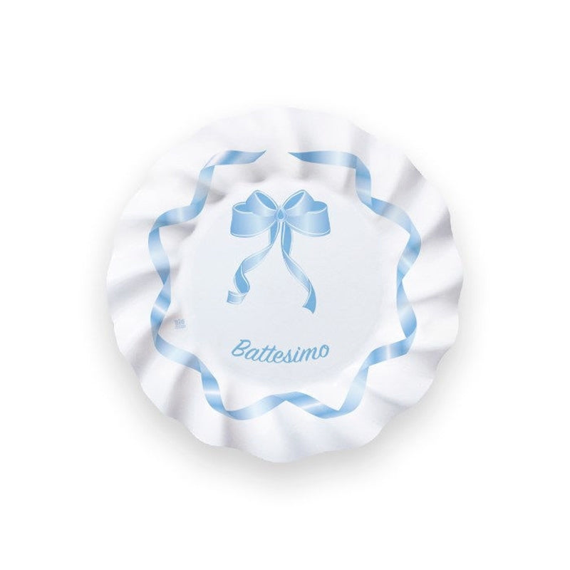 Big Party 8 Plates cm.20 Christening Light Blue