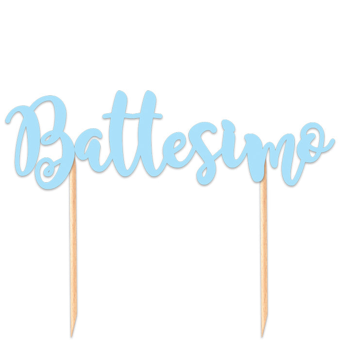 big party big party cake topper italic battesimo 20 cm celeste ean 8020834744262