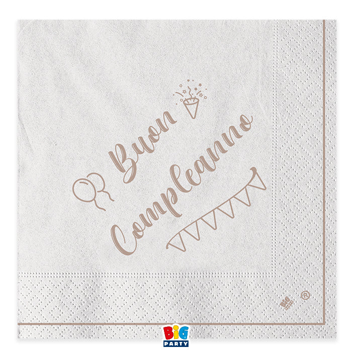 big party big party tovaglioli carta buon compleanno kraft 33 x 33 cm cf 20 pz ean 8020834749229