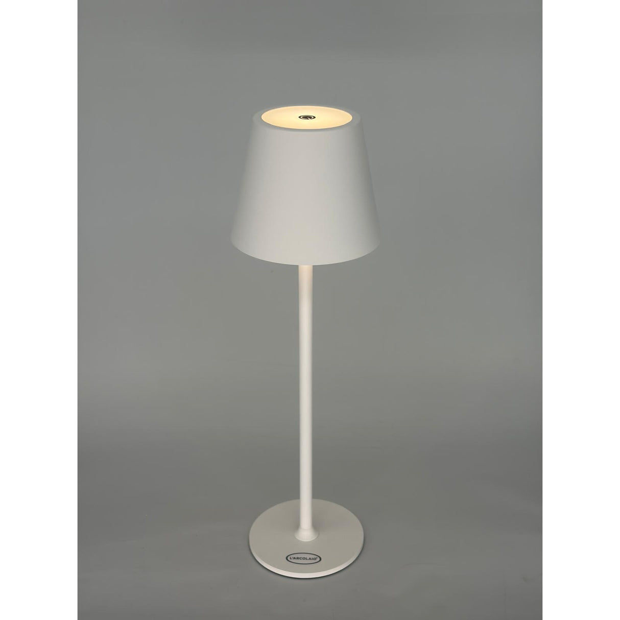 L'Arcolaio Rechargeable Touch LED Lamp H 38 Cm 10 x 10 Cm IP54 Round Pro White