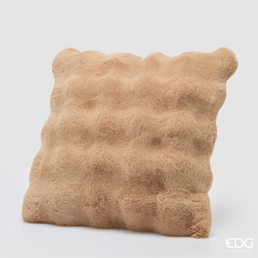EDG Enzo De Gasperi Cuscino Furry Hazelnut 45x45 cm – Idea Regalo Natale