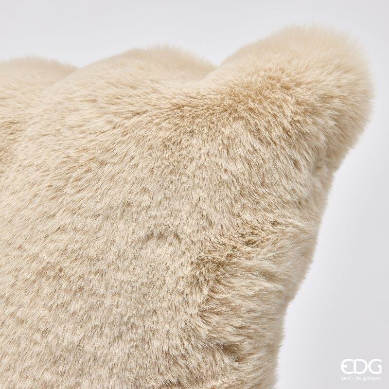 EDG Enzo De Gasperi Cuscino Furry a Righe Ivory 60x60 cm – Idea Regalo Natale