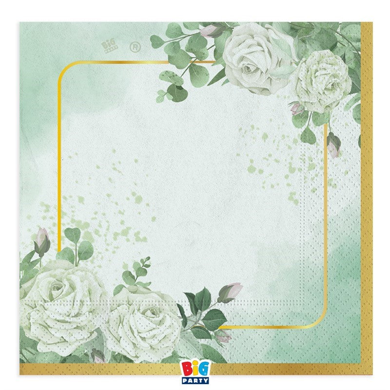 Big Party 16 Napkins 33 x 33 cm Eucalyptus