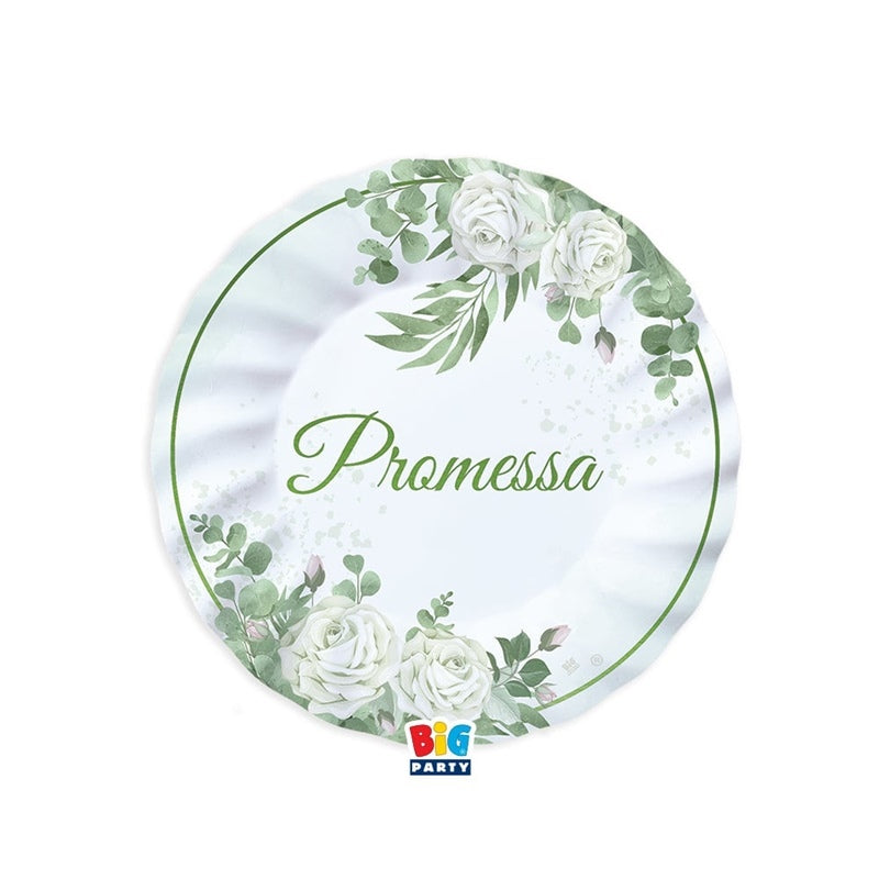 Big Party 6 Plates cm.20 Promise Eucalyptus