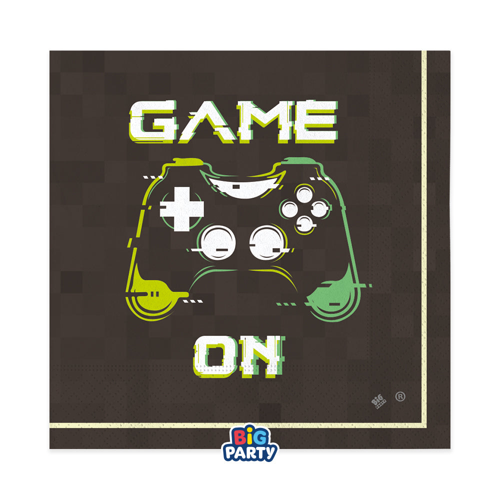 big party big party tovaglioli carta videogame 33 x 33 cm cf 16 pz nero verde ean 8020834765403