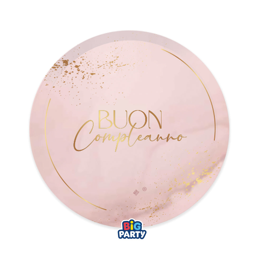 big party big party piatti carta buon compleanno blush rose d 18 cm cf 6 pz rosa ean 8020834766073