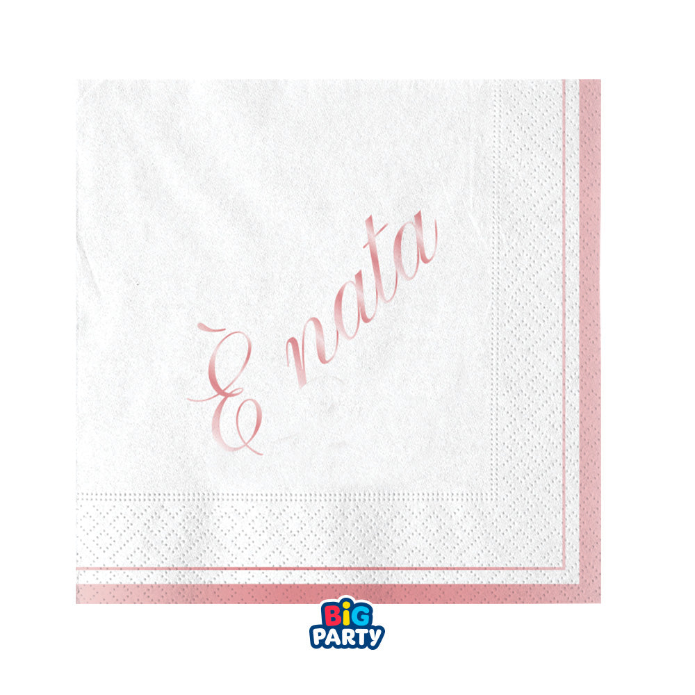 big party big party tovaglioli carta e nata 25 x 25 cm cf 16 pz rosa ean 8020834767537