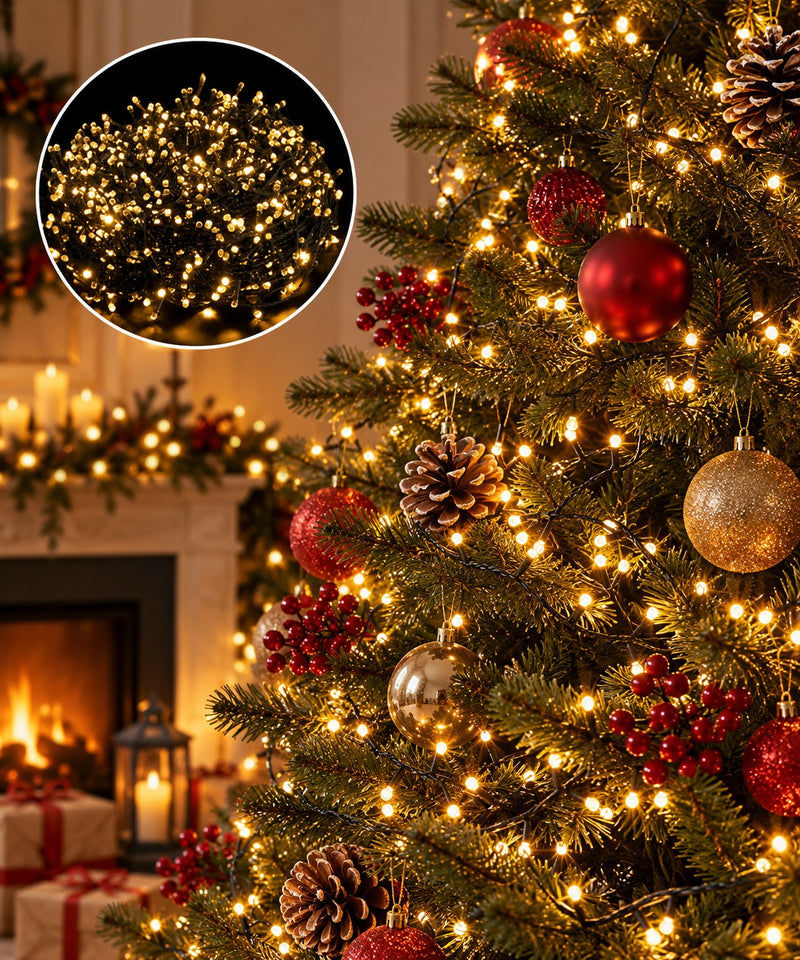 Ad Trend Catena Luminosa Natalizia 400 LED Bianco Caldo con Controller – Decorazione di Natale