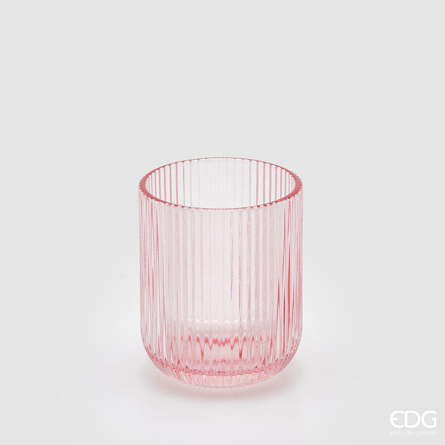 edg enzo de gasperi edg enzo de gasperi bicchiere righe tumbler h 9 cm d 7 cm 4 pz pink ean 8059824513113
