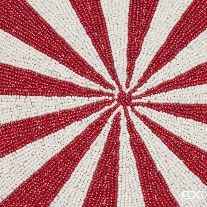 EDG Enzo De Gasperi Sunburst Charger Plate Ø36 cm White Red – Christmas Table Decoration