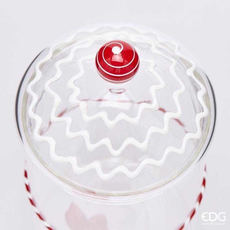EDG Enzo De Gasperi Cylindrical Container with Red Bow H22 Ø10 cm – Christmas Decoration