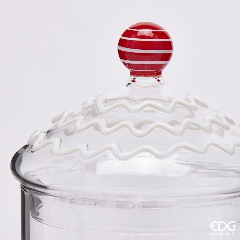 EDG Enzo De Gasperi Cylindrical Container with Red Bow H22 Ø10 cm – Christmas Decoration
