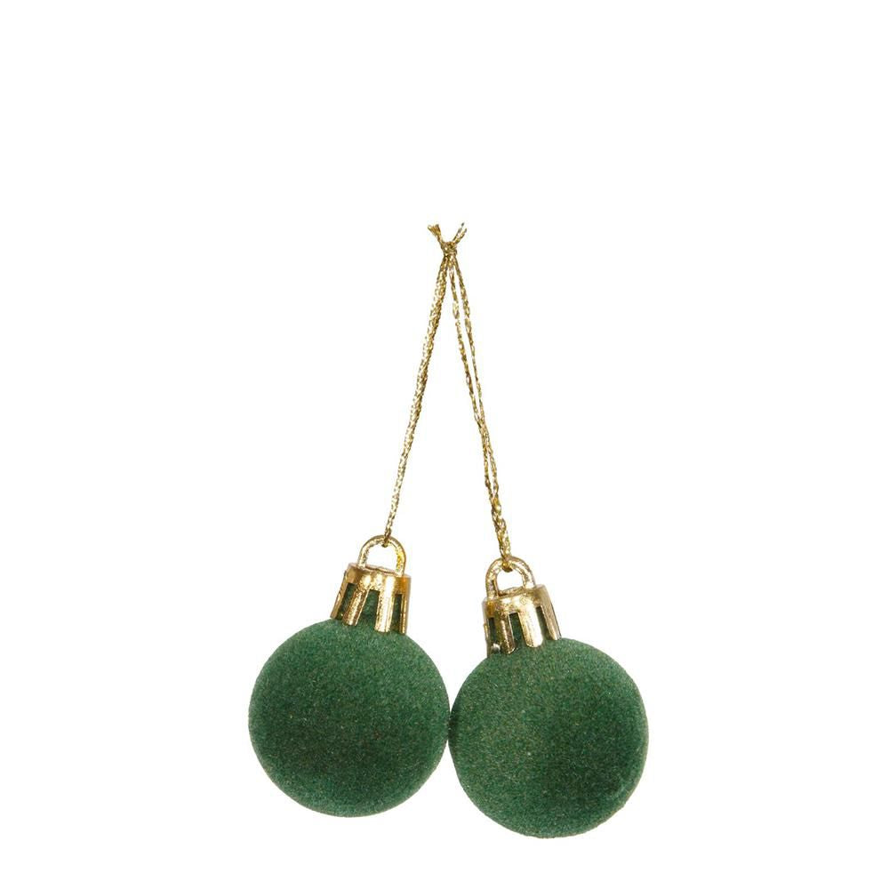 Piovaccari Set of 8 Dark Green Wooden Balls Ø3 cm – Decorative Christmas Baubles for Christmas Trees, Garlands, Centrepieces and DIY