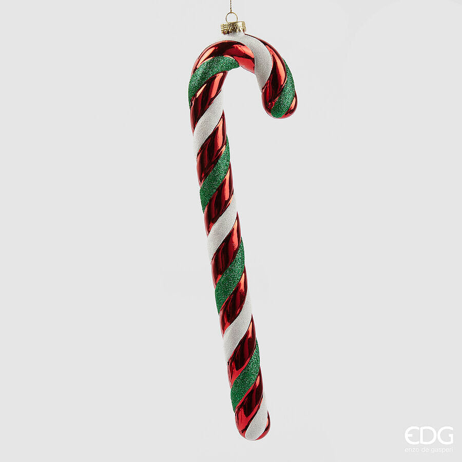 EDG Enzo De Gasperi Christmas Decoration Candycane to Hang H 39 Cm Green Red