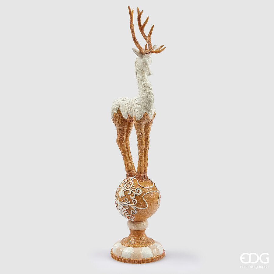 EDG Enzo De Gasperi Christmas Decoration Reindeer Marzipan H 46 Cm Hazelnut