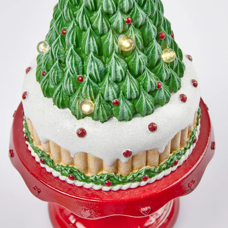 EDG Enzo De Gasperi Christmas Decoration Pine Miniled H 37 Cm D 17 Cm 3x AA Green Red