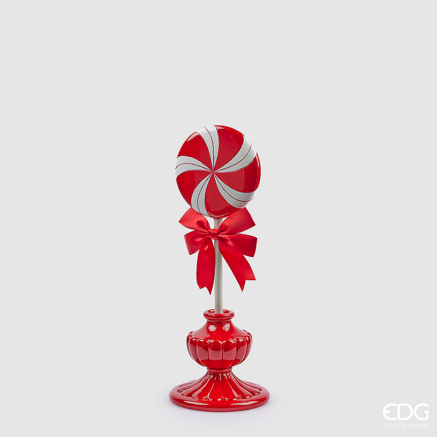 EDG Enzo De Gasperi Christmas Decoration Candy Topiary H 43 Cm L 17 Cm L 17 Cm White Red