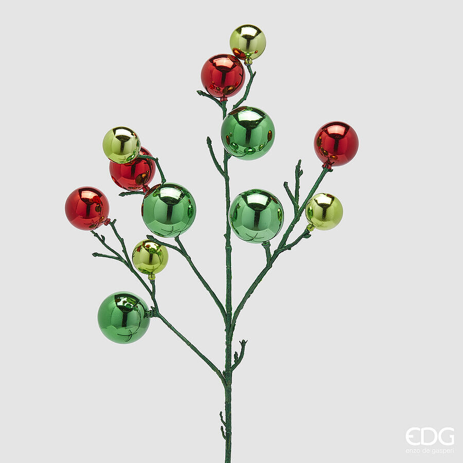 EDG Enzo De Gasperi Christmas Decoration PalleMix Branch X 12 H 53 Cm Green Red
