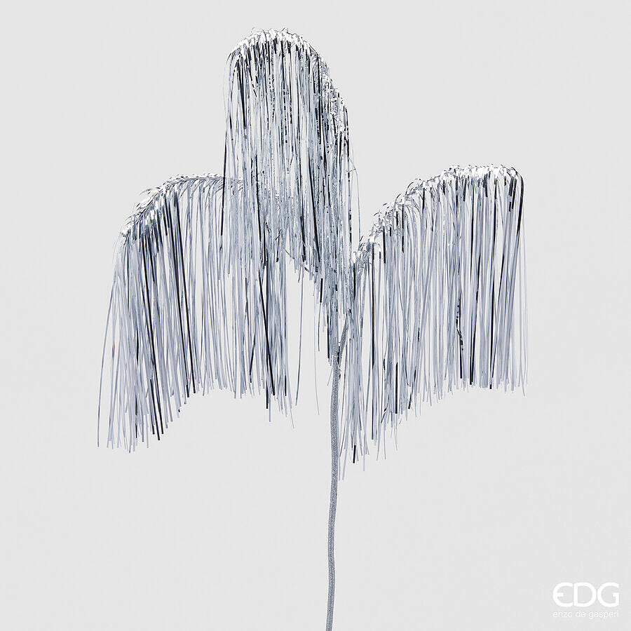 EDG Enzo De Gasperi Christmas Decoration Fringes Branch X 3 H 103 Silver
