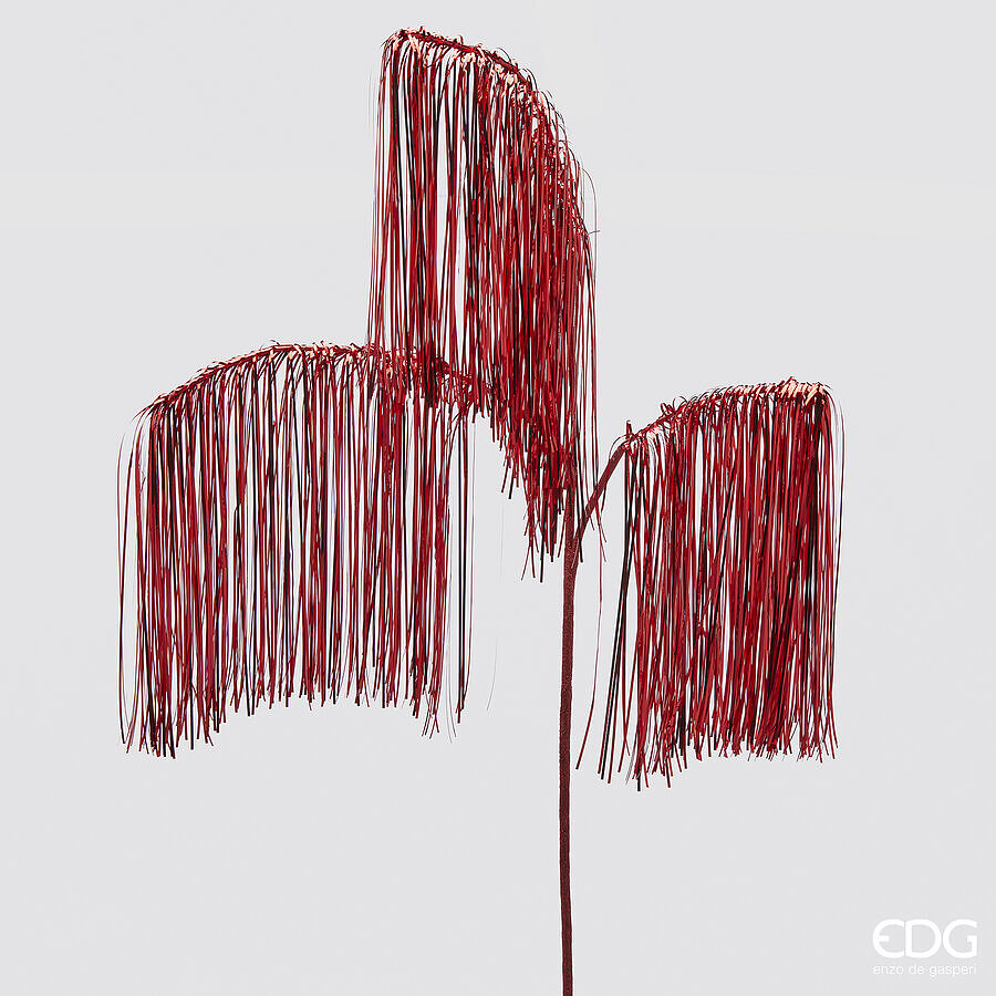 EDG Enzo De Gasperi Christmas Decoration Fringes Branch X 3 H 103 Red