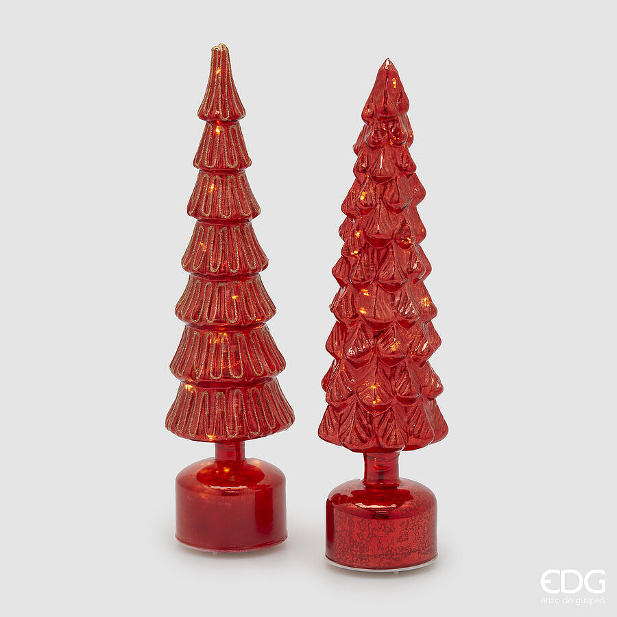 EDG_Enzo De Gasperi Christmas Decoration Pine Twist H 40.5 Cm D 9 Cm Led Movement Red 1 Pc