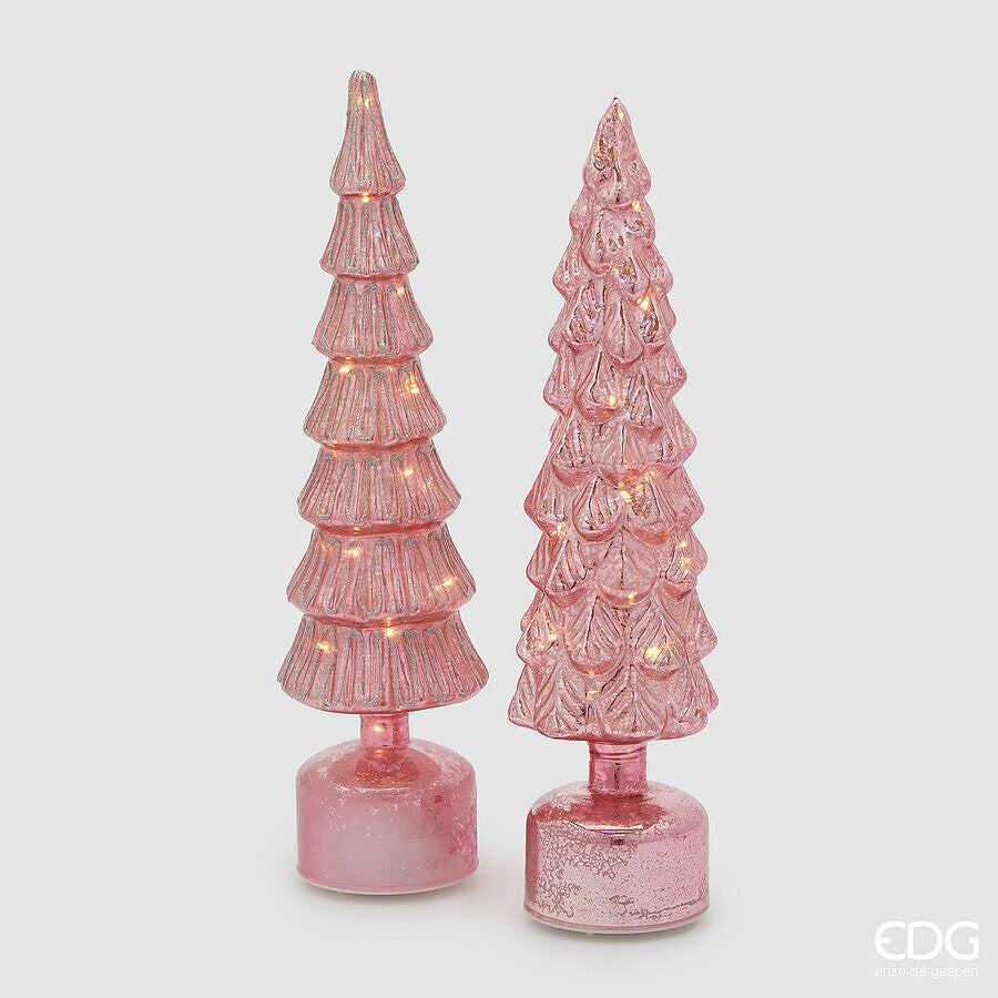 EDG_Enzo De Gasperi Twist Pine Christmas Decoration H 40.5 Cm D 9 Cm Mov. LED Pink 1 Pc