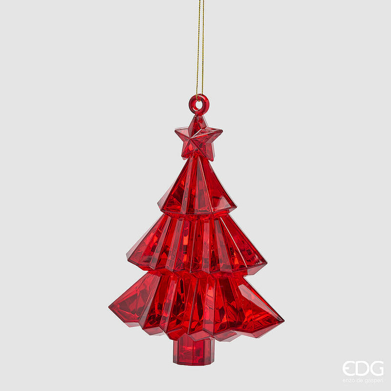EDG Enzo De Gasperi Diamond Decoration Hanging Pine Red 17x13x6 cm – Christmas Ornament