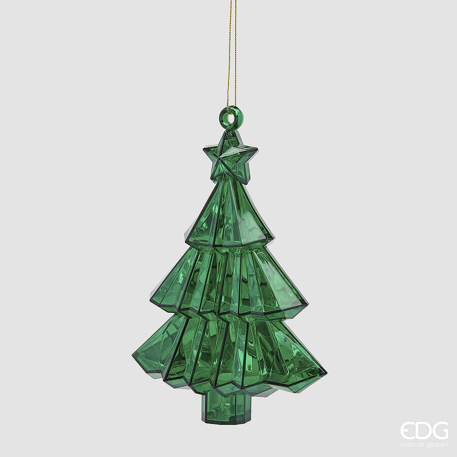 EDG Enzo De Gasperi Diamante Decoration Pine Green Hanging 17x13x6 cm – Christmas Decoration