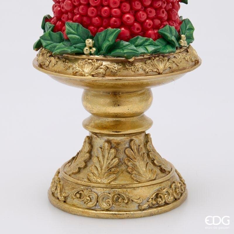EDG Enzo De Gasperi Pine Christmas Decoration with Bow H48 cm Green Red – Christmas Decoration