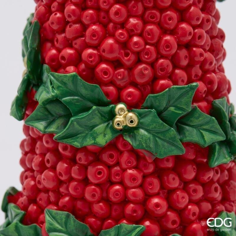 EDG Enzo De Gasperi Pine Christmas Decoration with Bow H48 cm Green Red – Christmas Decoration