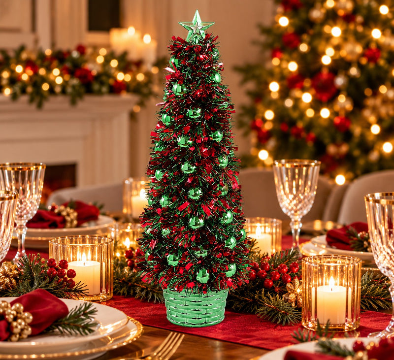 EDG Enzo De Gasperi Pine with Green Mix Baubles H50 Ø16 cm – Christmas Decoration