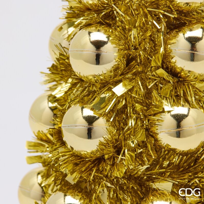 EDG Enzo De Gasperi Pine Decoration with Gold Baubles H35 Ø13 cm – Christmas Decoration