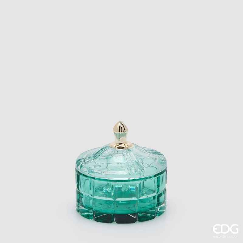EDG Enzo De Gasperi Round Decorative Container Green H10.5 Ø10.5 cm – Christmas Decoration