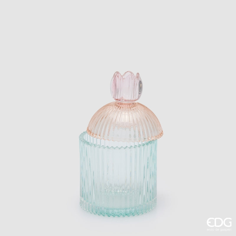 EDG Enzo De Gasperi Striped Decorative Container Pink Mix H18,5 Ø10,5 cm – Christmas Decoration