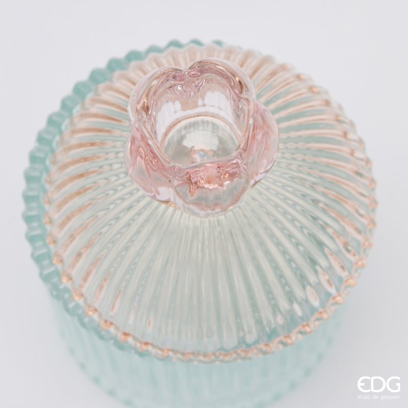 EDG Enzo De Gasperi Striped Decorative Container Pink Mix H18,5 Ø10,5 cm – Christmas Decoration