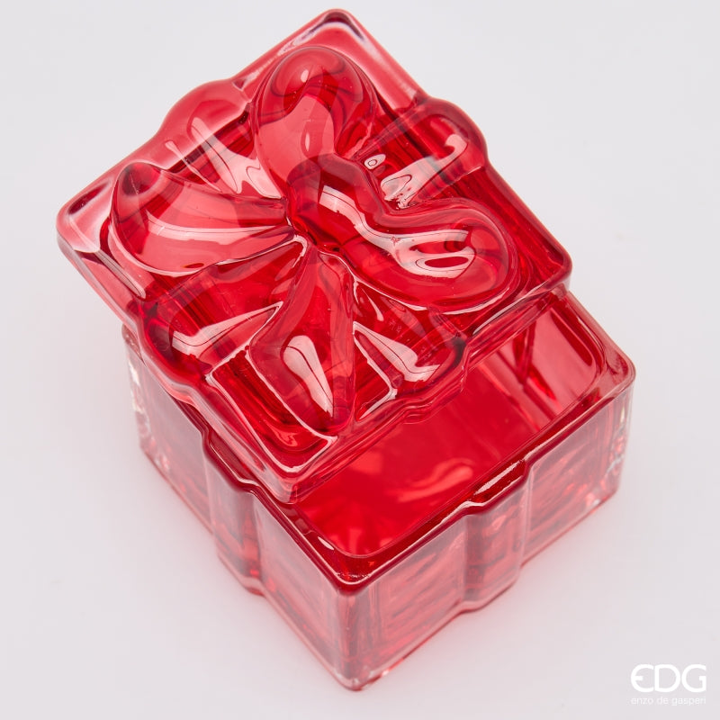 EDG Enzo De Gasperi Contenitore Decorativo Pacco Regalo Rosso H5 Ø6 cm – Decorazione di Natale