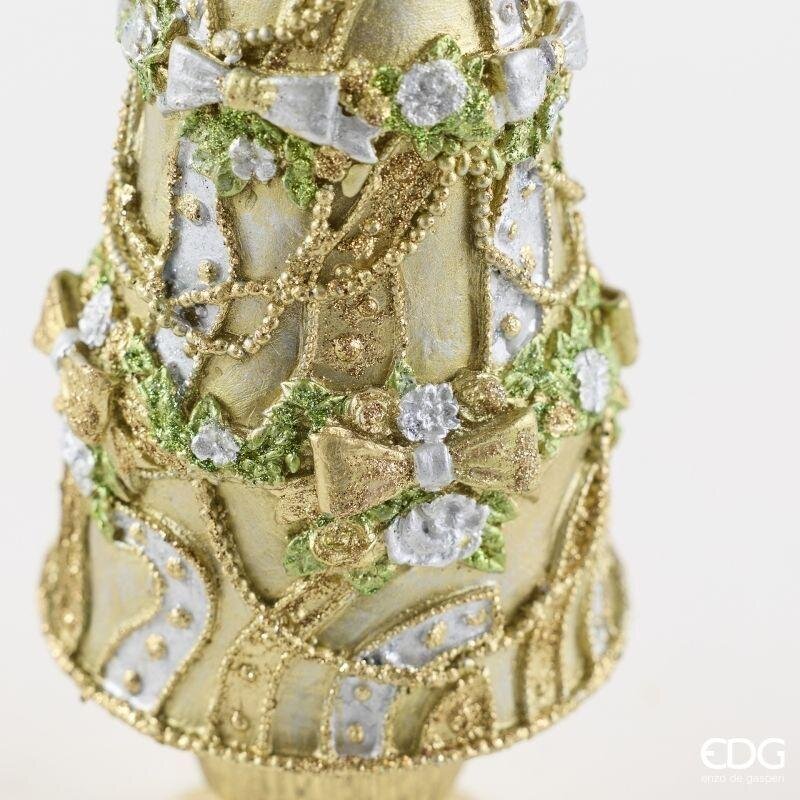EDG Enzo De Gasperi Decoglitter Pine Silver Gold H36 Ø11 cm – Christmas Decoration